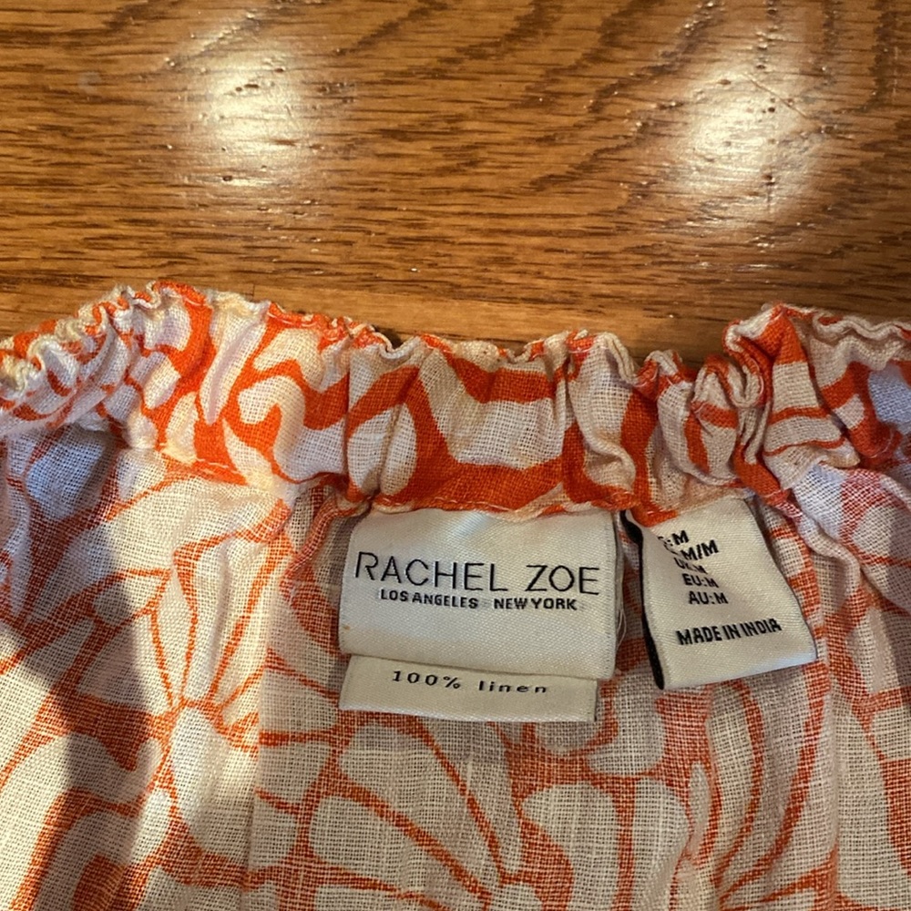 Rachel Zoe 💯 linen 2 piece crop top and wide leg pant combo, size M - Picture 3 of 5